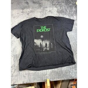 Vintage The Exorcist Oversized T-Shirt Mens XL Black Graphic Cotton Pullover‎